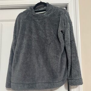 Gray furry pullover